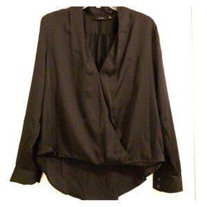 Silky Soft Faux Wrap Blouse